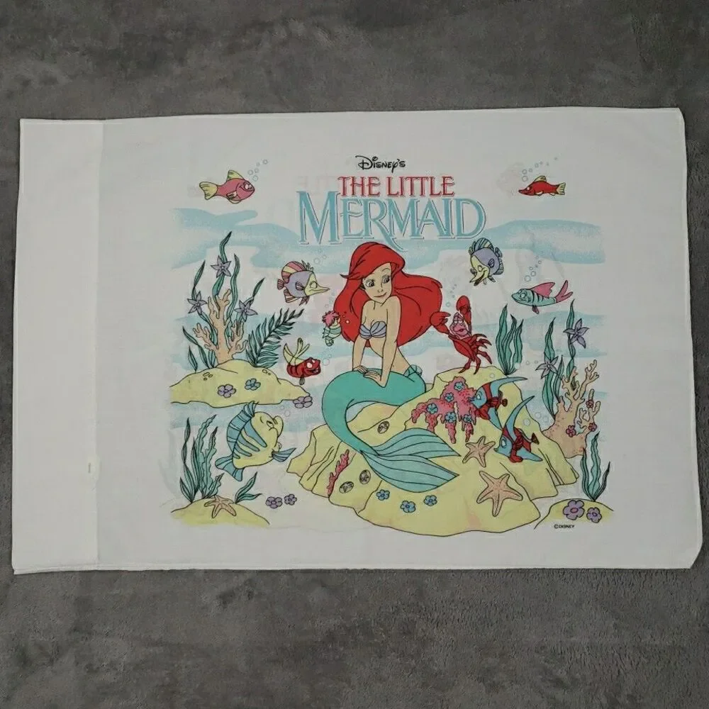 2 Vintage Disney Little Mermaid Standard Pillow Case 20